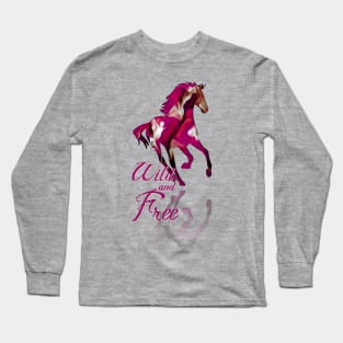 Wild and Free Horse Design Long Sleeve T-Shirt